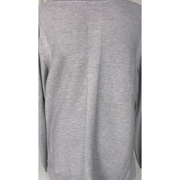 Hilary Radley XL Gray Ribbed Sweater with Blouse Look Hem - Picture 7 of 8